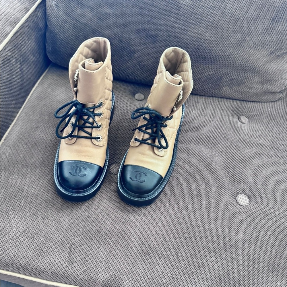 Authentic chanel boots size 6 or thin foot 6.5 please know your size on Chanel